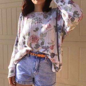 ✨SOLD✨Pink Floral Grandma Sweater